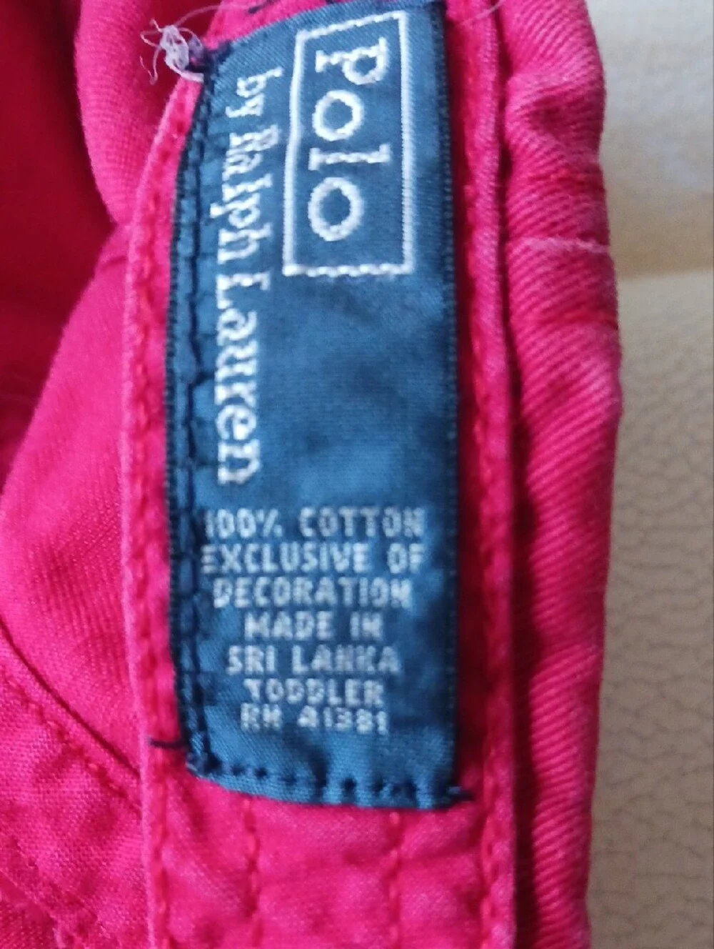 Ralph Lauren Toddler/Kids Red Polo Cap with Navy Pony